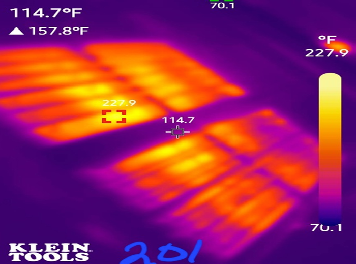 Thermal imaging scan used for electrical testing and preventative maintenance on gas processing equipment.