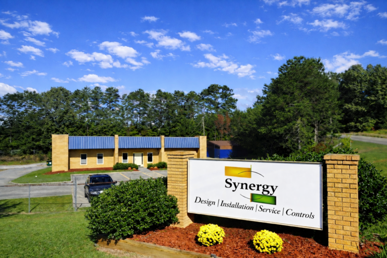 Synergy Gas Processing Ball Ground Georgia main office sign for design, installation, service, and controls.